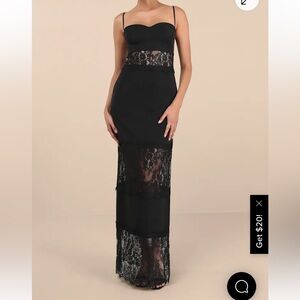 Lulu's Black Lace Maxi Dress
